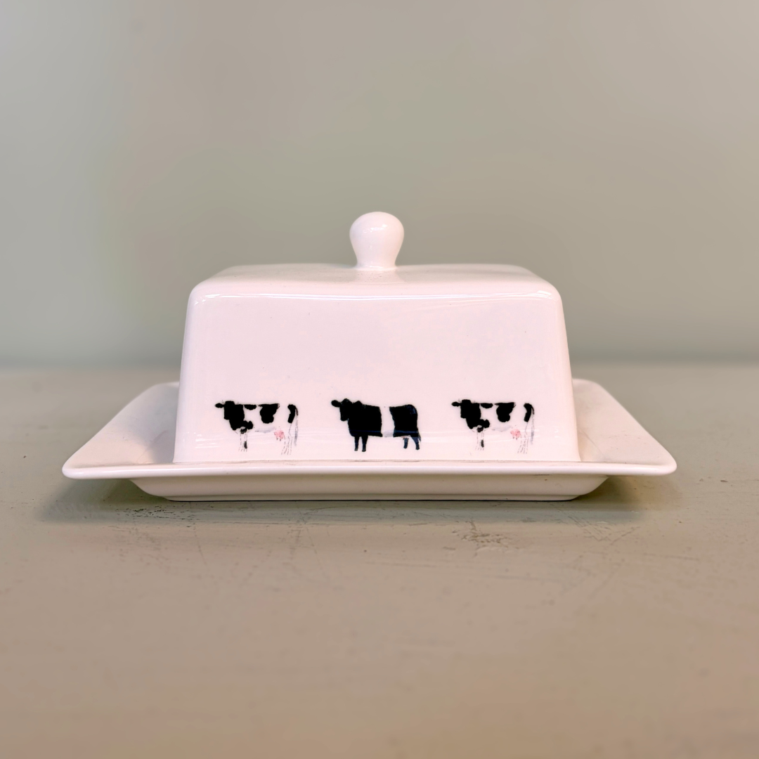 Country Inspired Cow Butter Dish