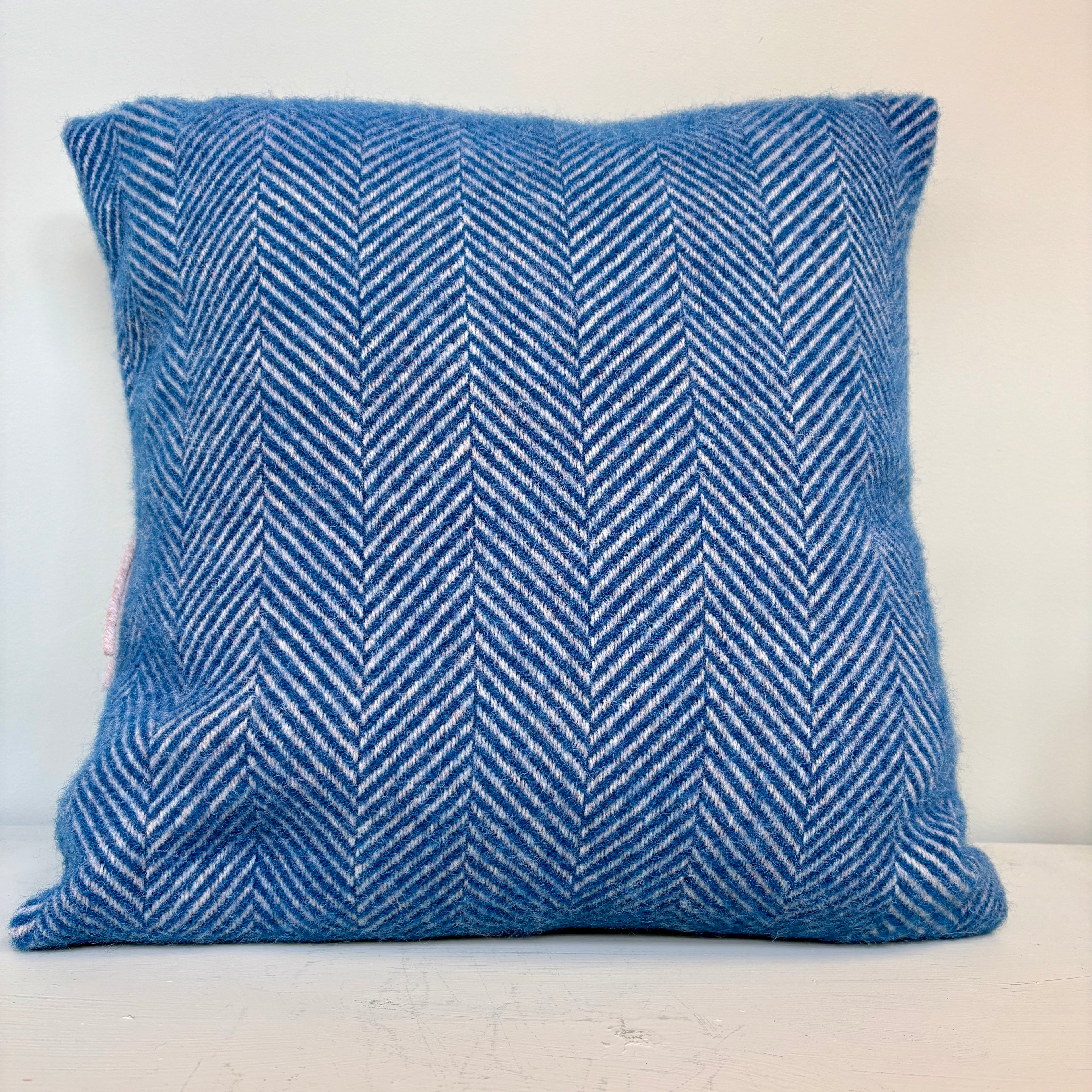 Handmade Welsh Wool Cushion Dark Blue