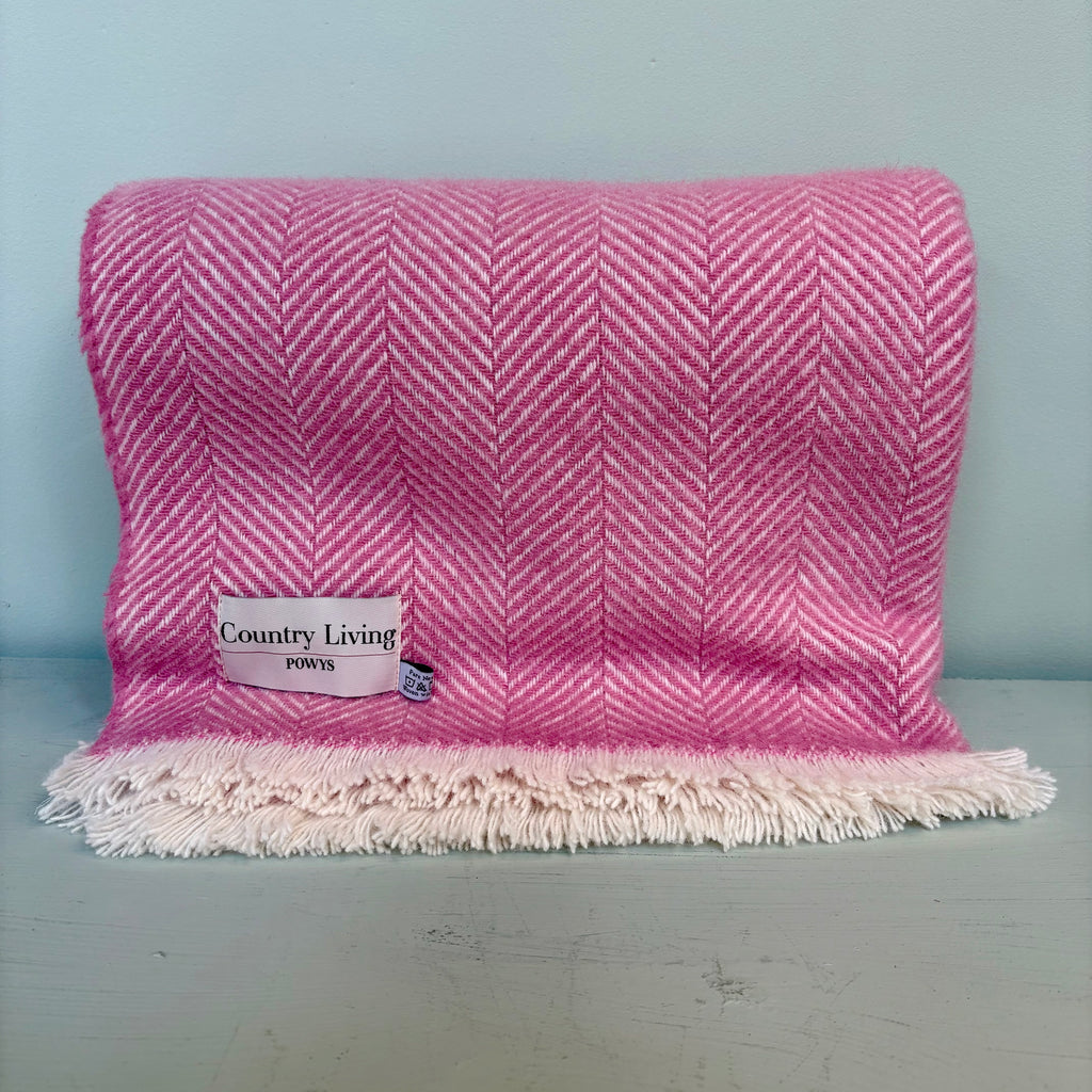 Welsh Wool Snuggle Throw Pink