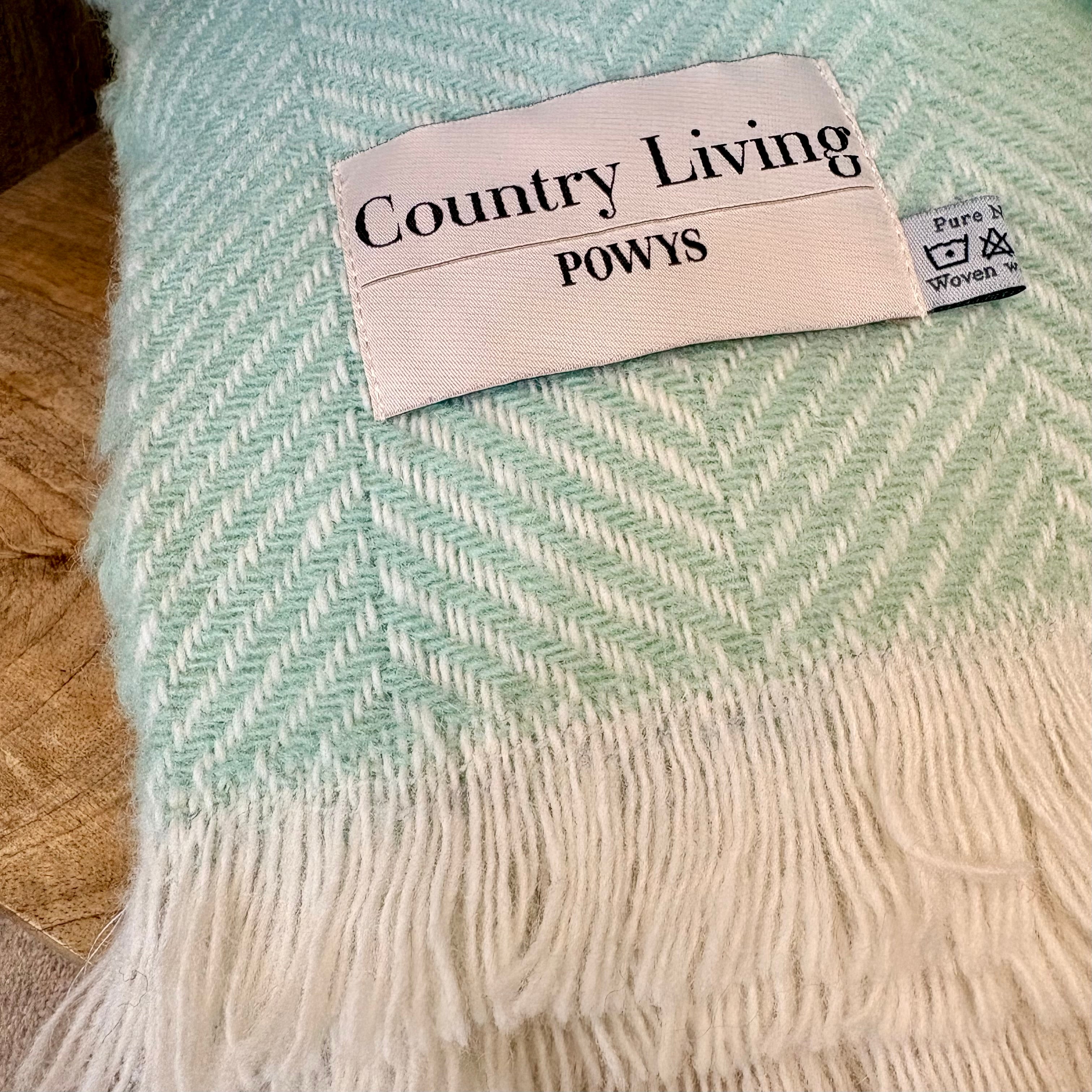 Country Living Welsh Wool Small Throw Mint Green