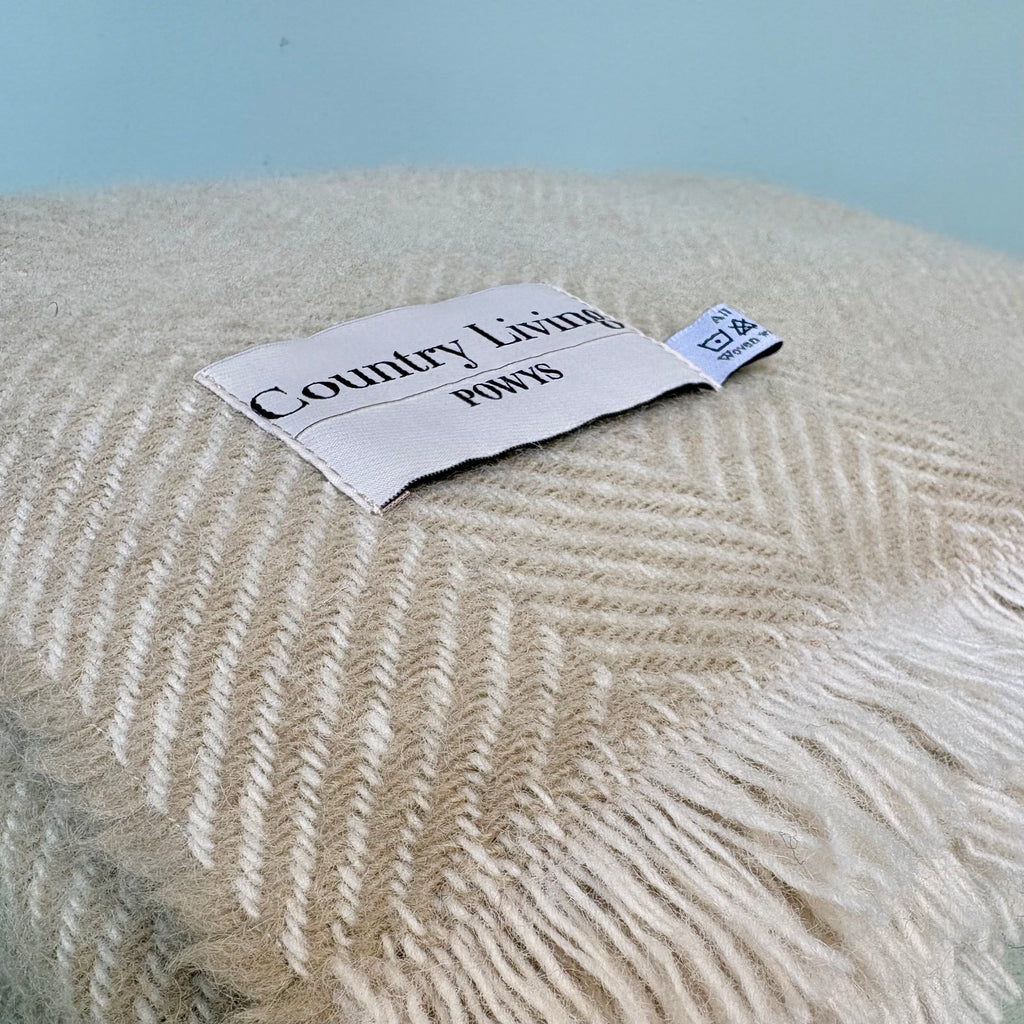 Welsh Wool Snuggle Throw Beige