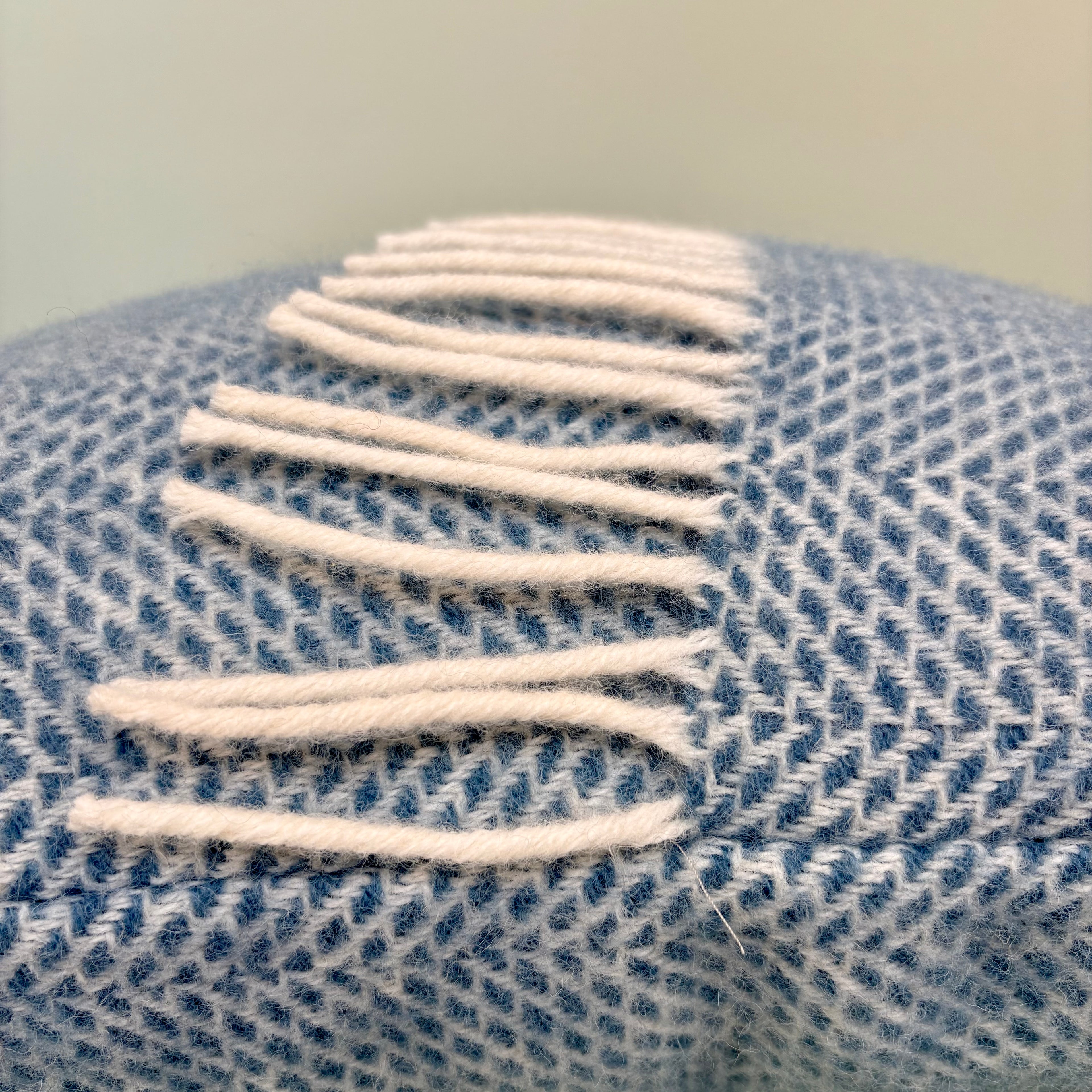 Handmade Welsh Wool Cushion Light Blue