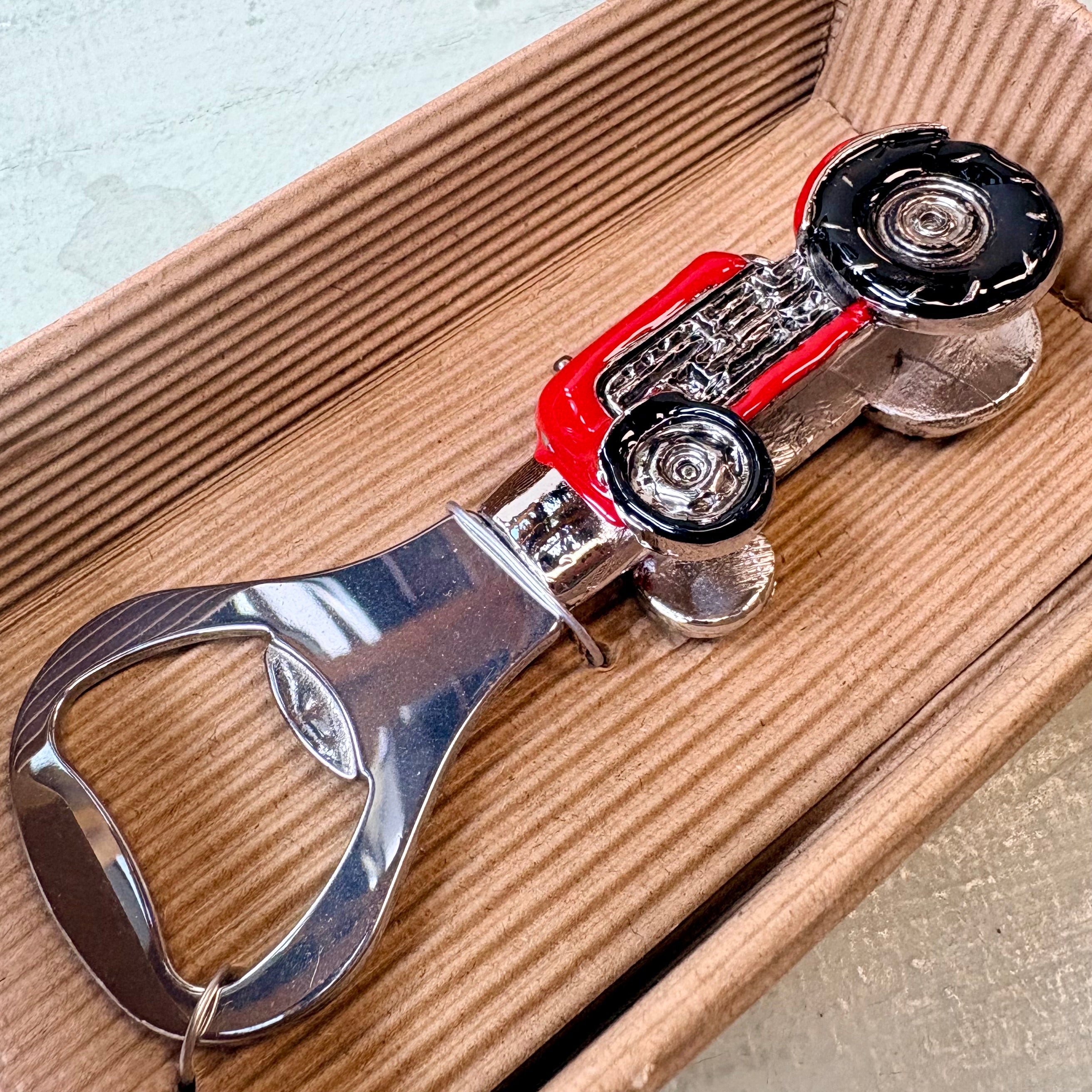 Red Tractor Metal Bottle Opener