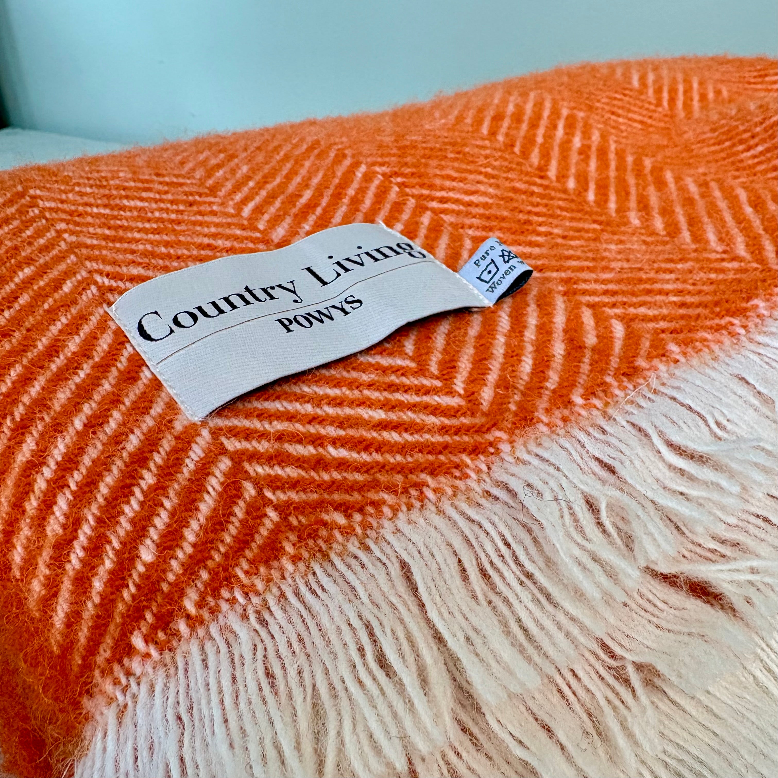 Welsh Wool Snuggle Throw Orange