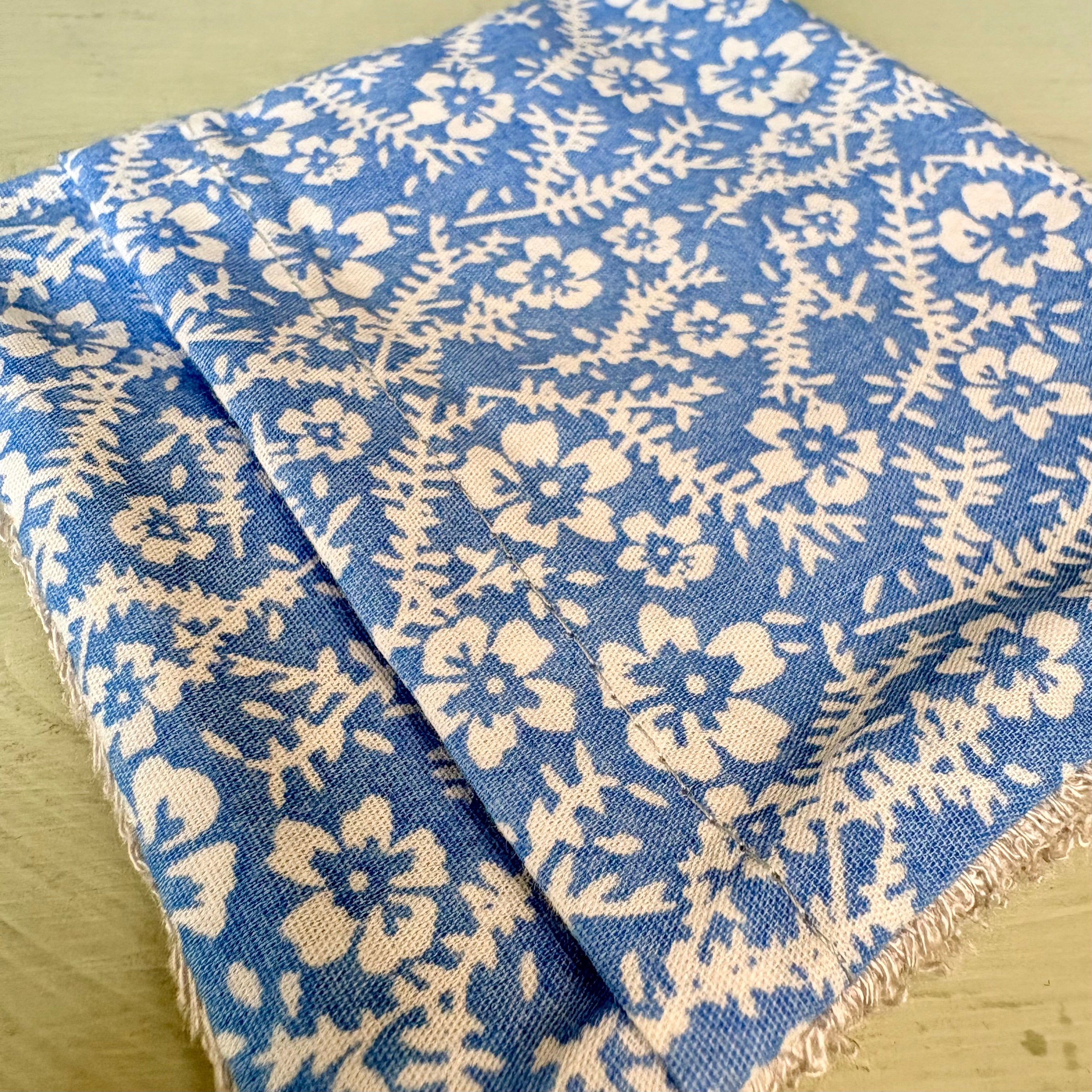 Handmade Cleansing Eco Blue Floral Print Face Mitts