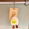 Boiled Egg Plush Handbag Key Charm