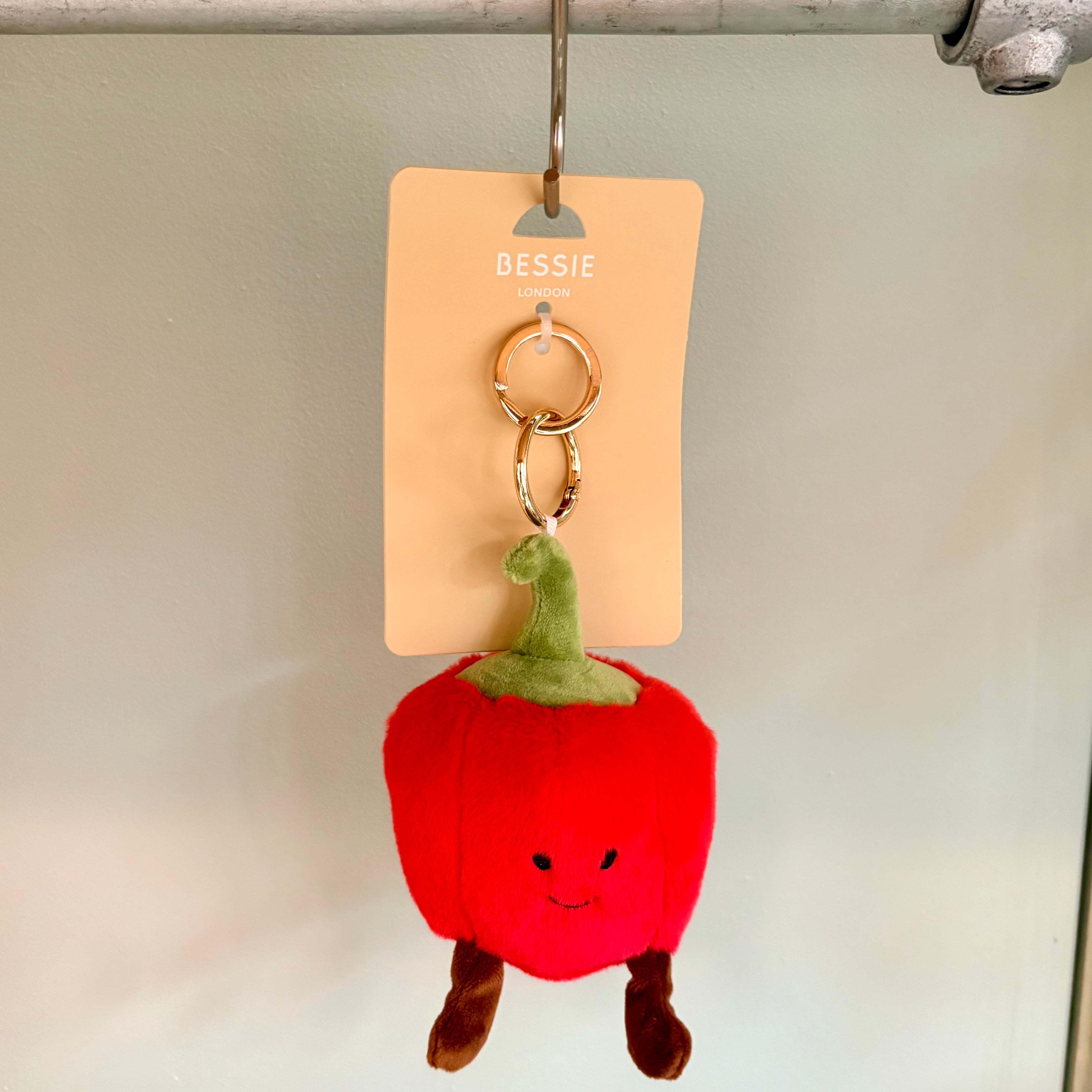 Red Pepper Plush Handbag Key Charm