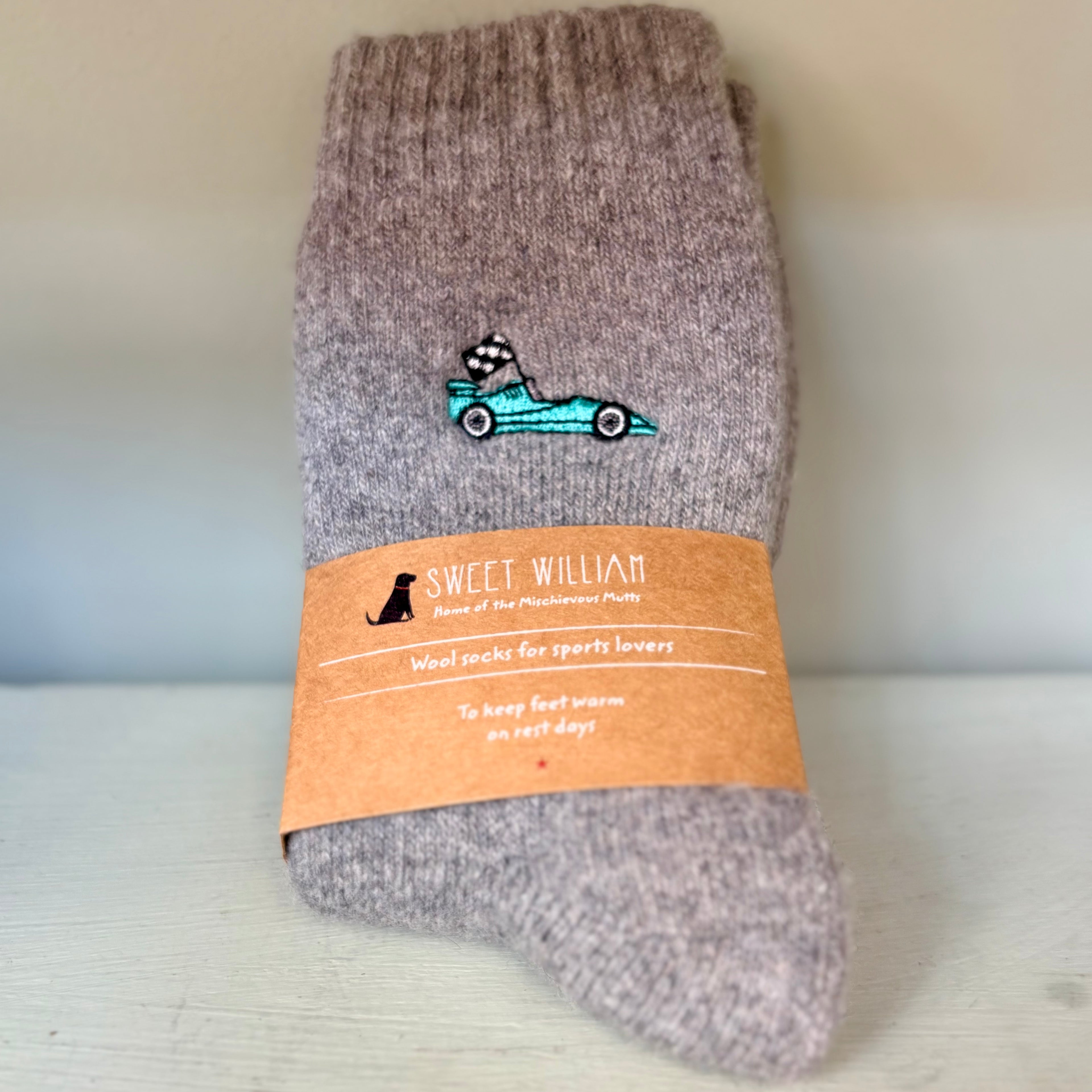 Sweet William Turquoise Motorsport Racing Car Socks