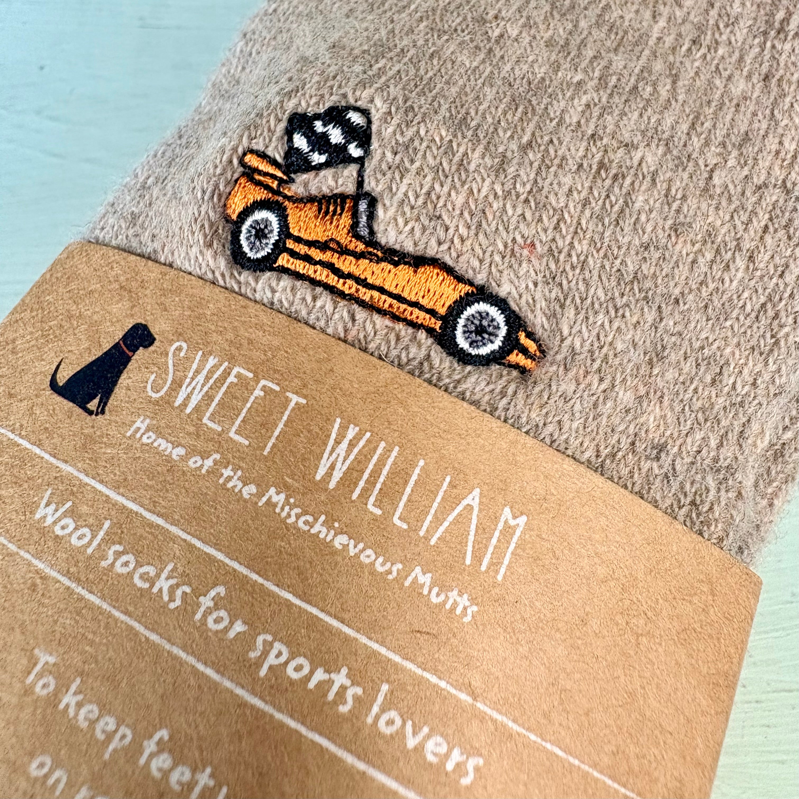 Sweet William Orange Motorsport Racing Car Socks