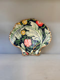 Periwinkle Shells Green Floral Trinket Dish