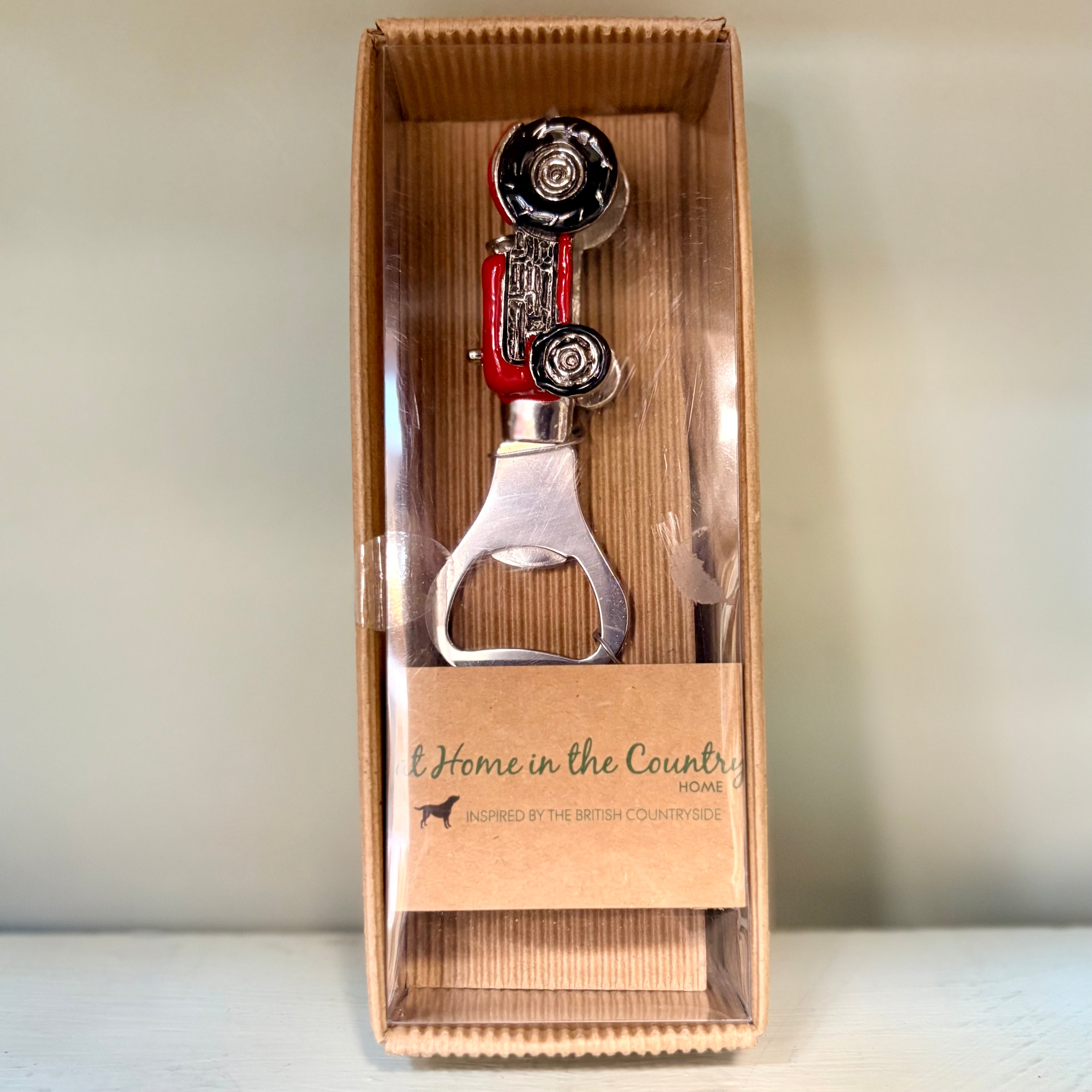 Red Tractor Metal Bottle Opener