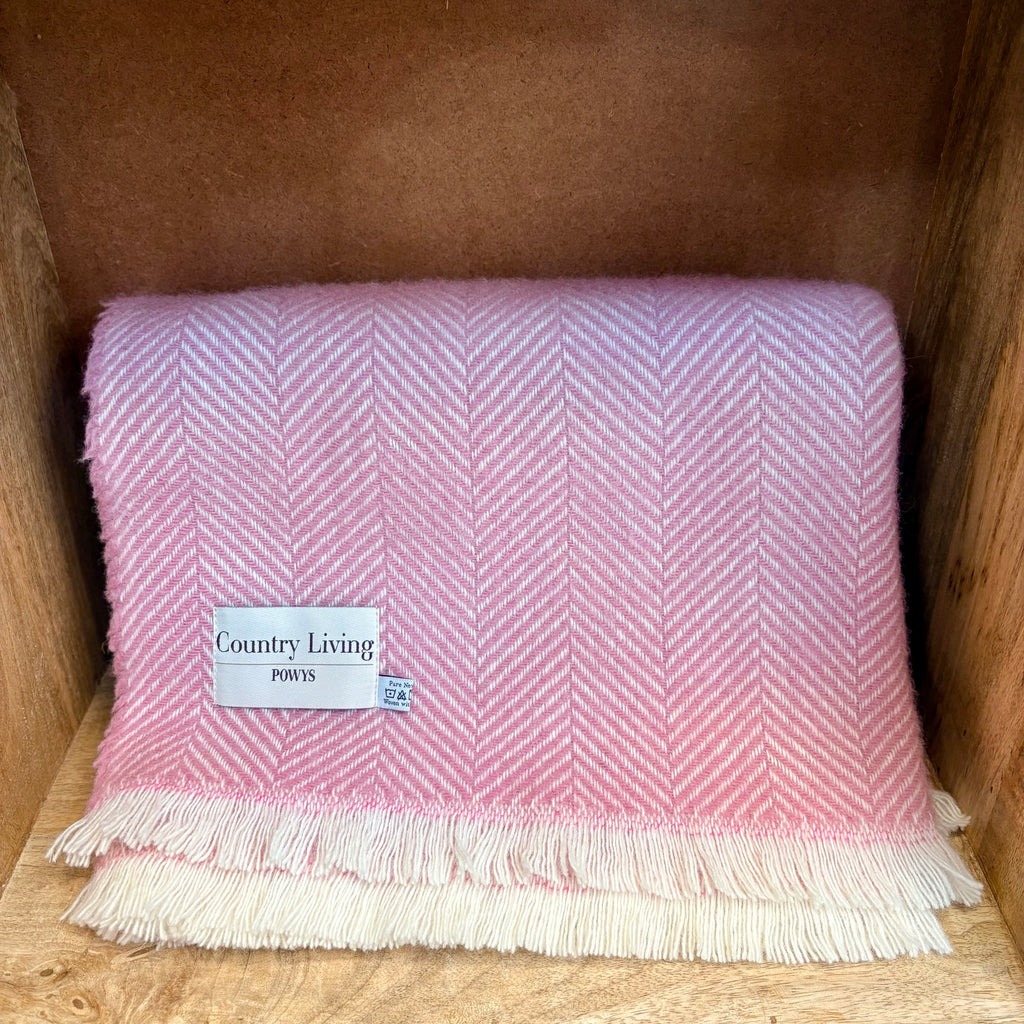Country Living Welsh Wool Small Throw Pale Pink