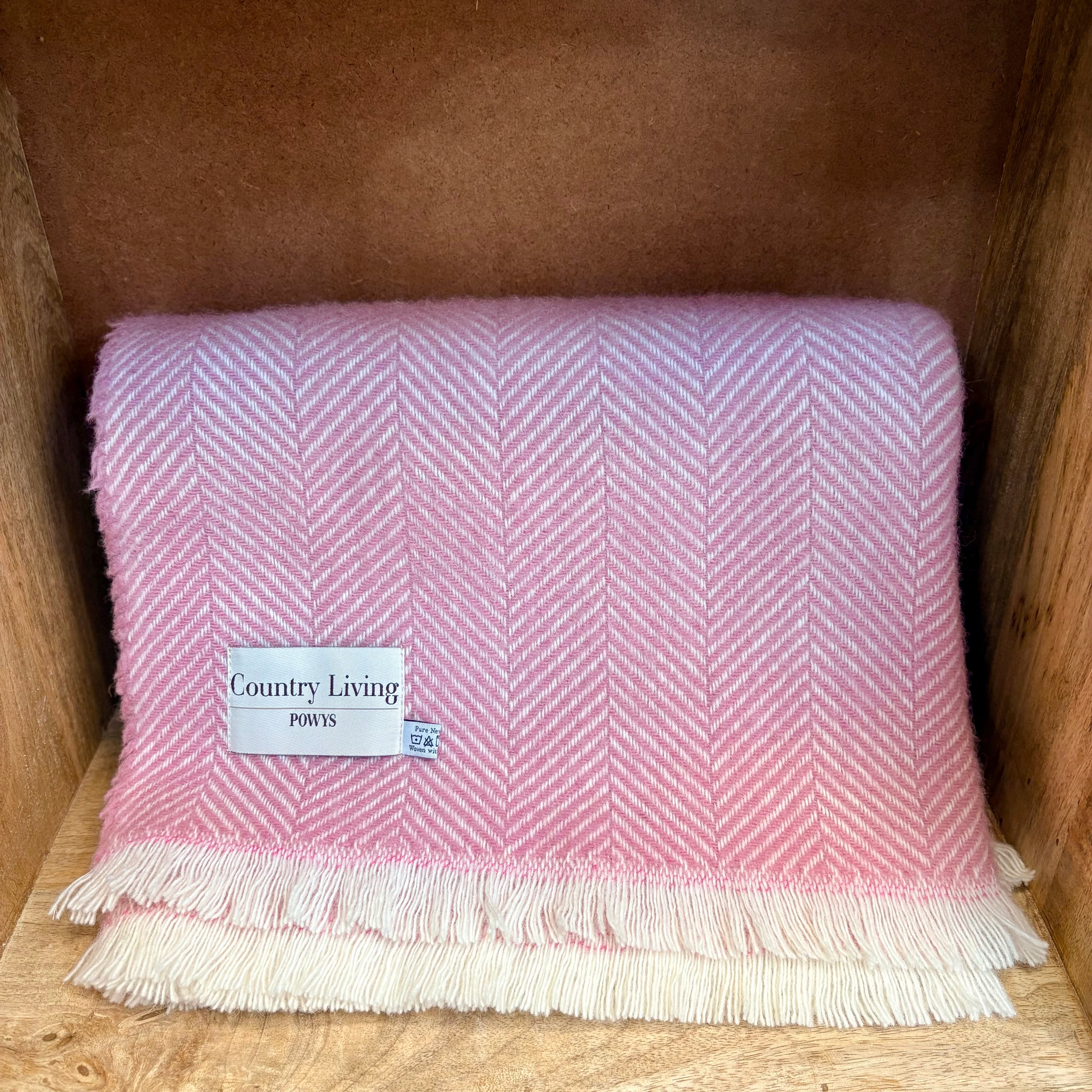 Country Living Welsh Wool Small Throw Pale Pink