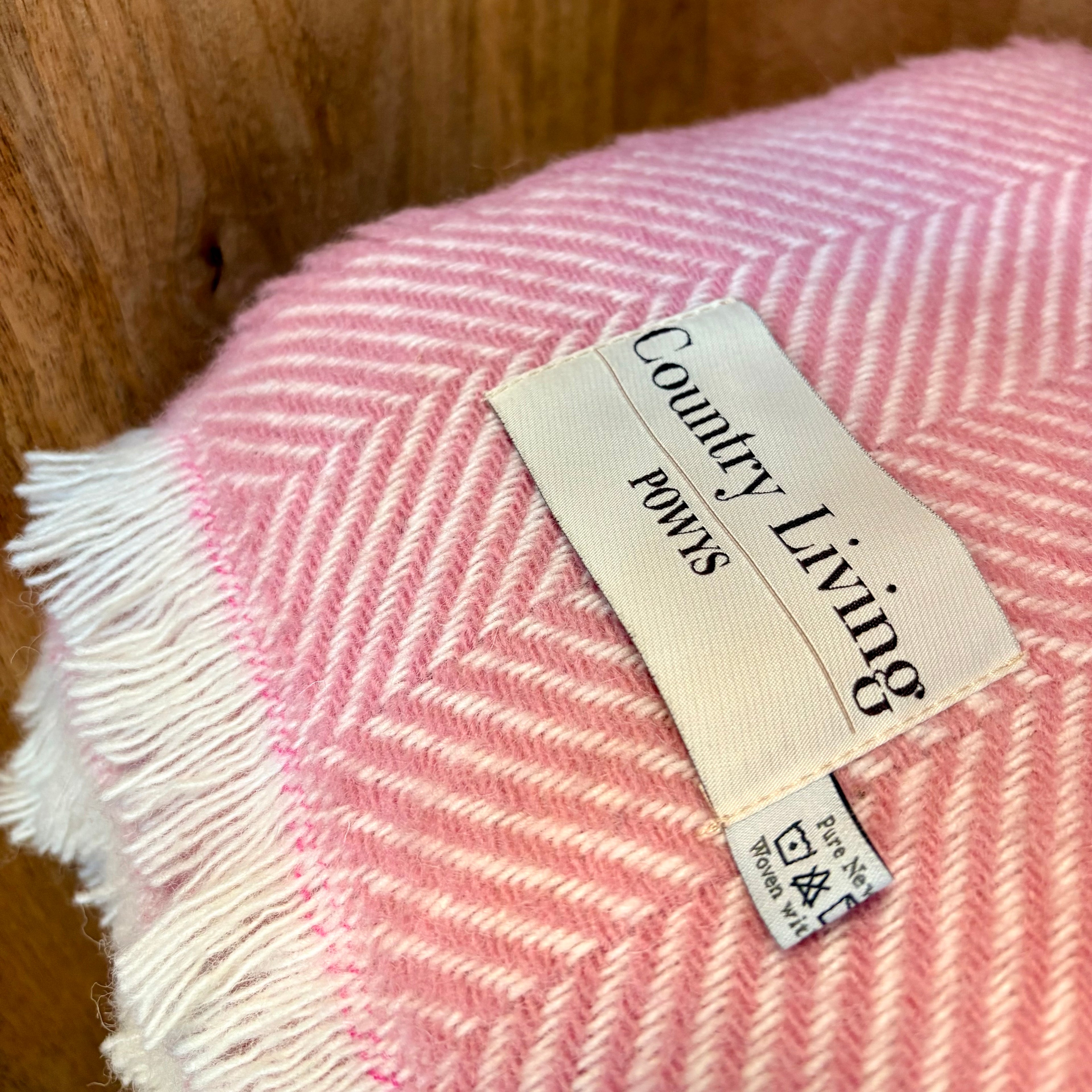 Country Living Welsh Wool Small Throw Pale Pink