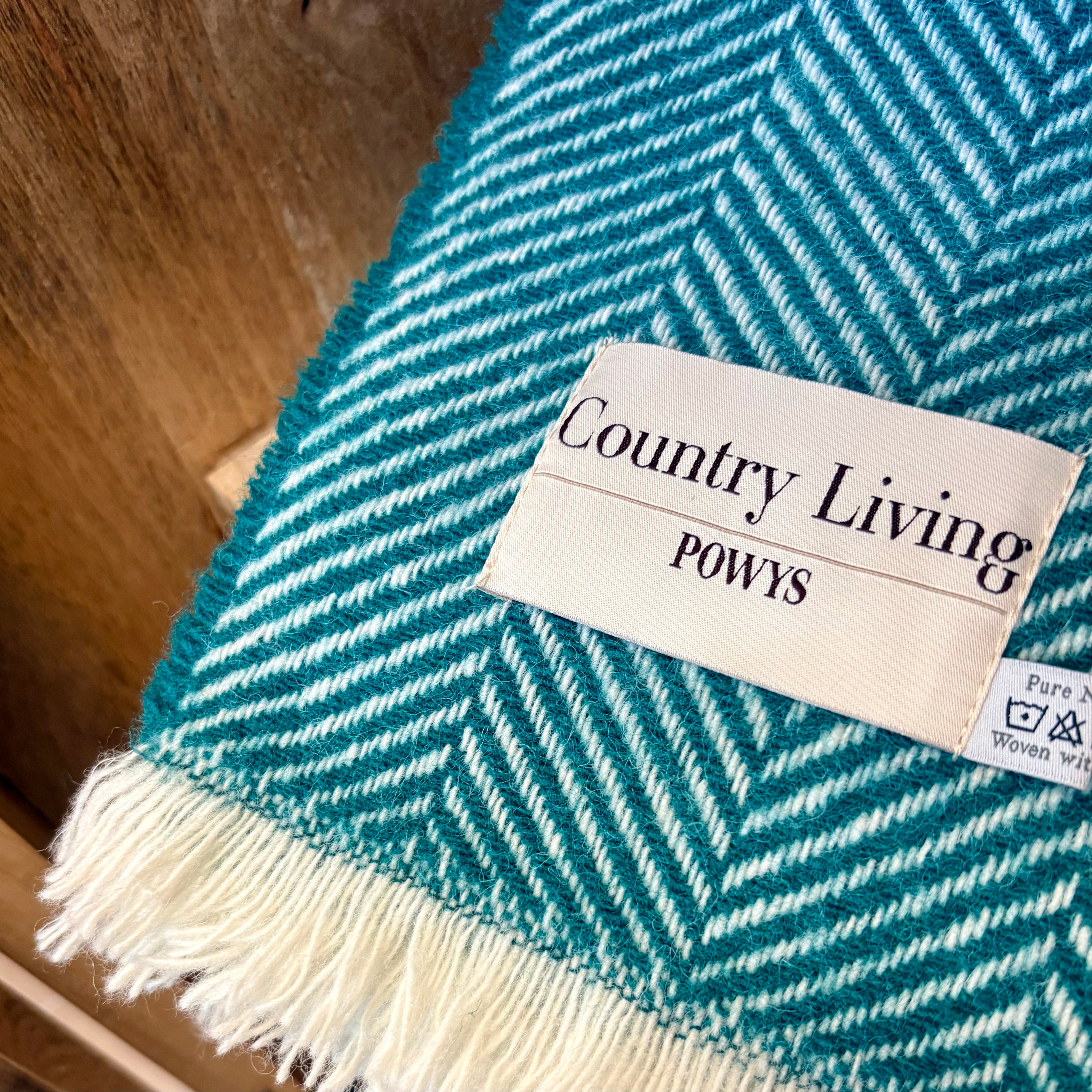 Country Living Welsh Wool Small Throw Teal