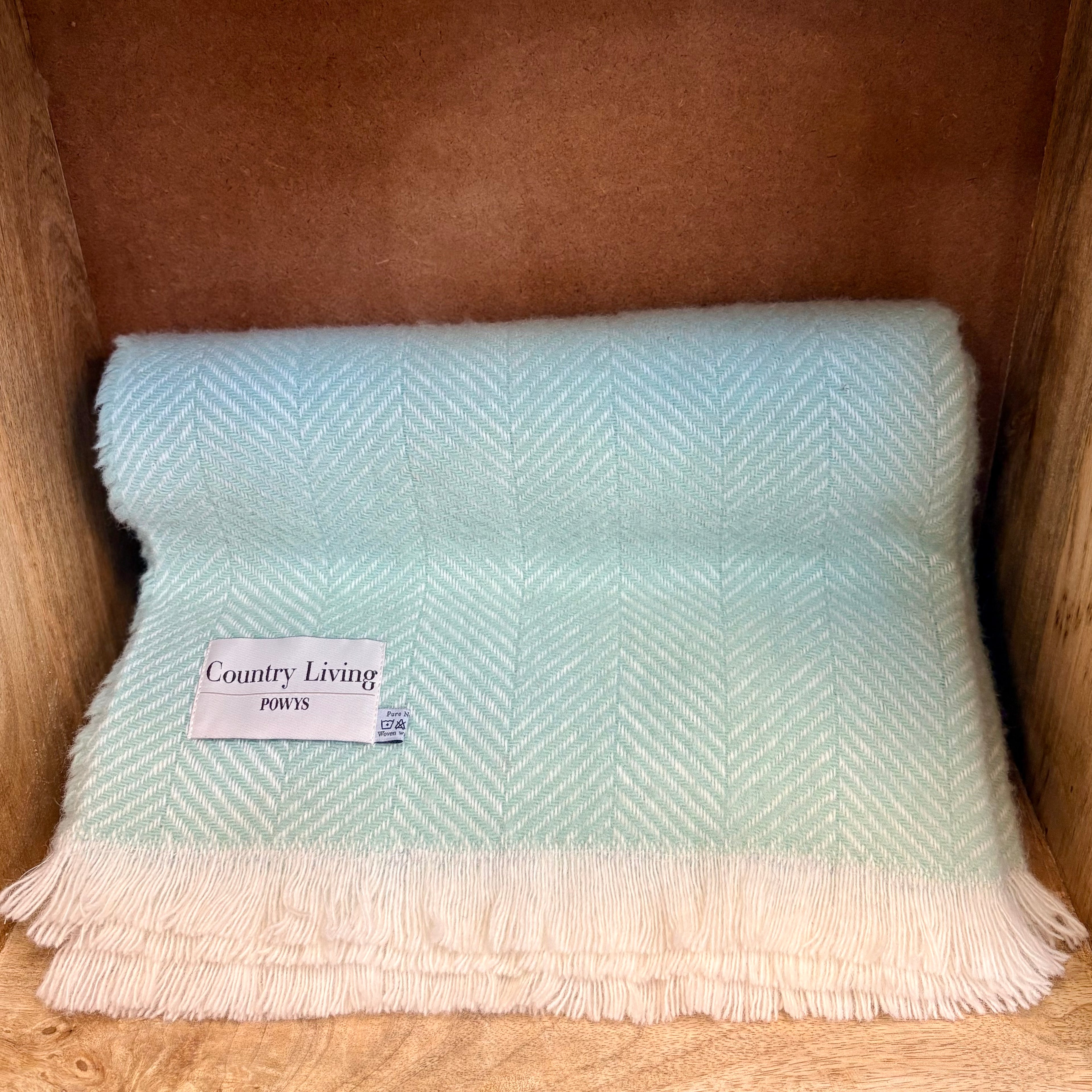 Country Living Welsh Wool Small Throw Mint Green