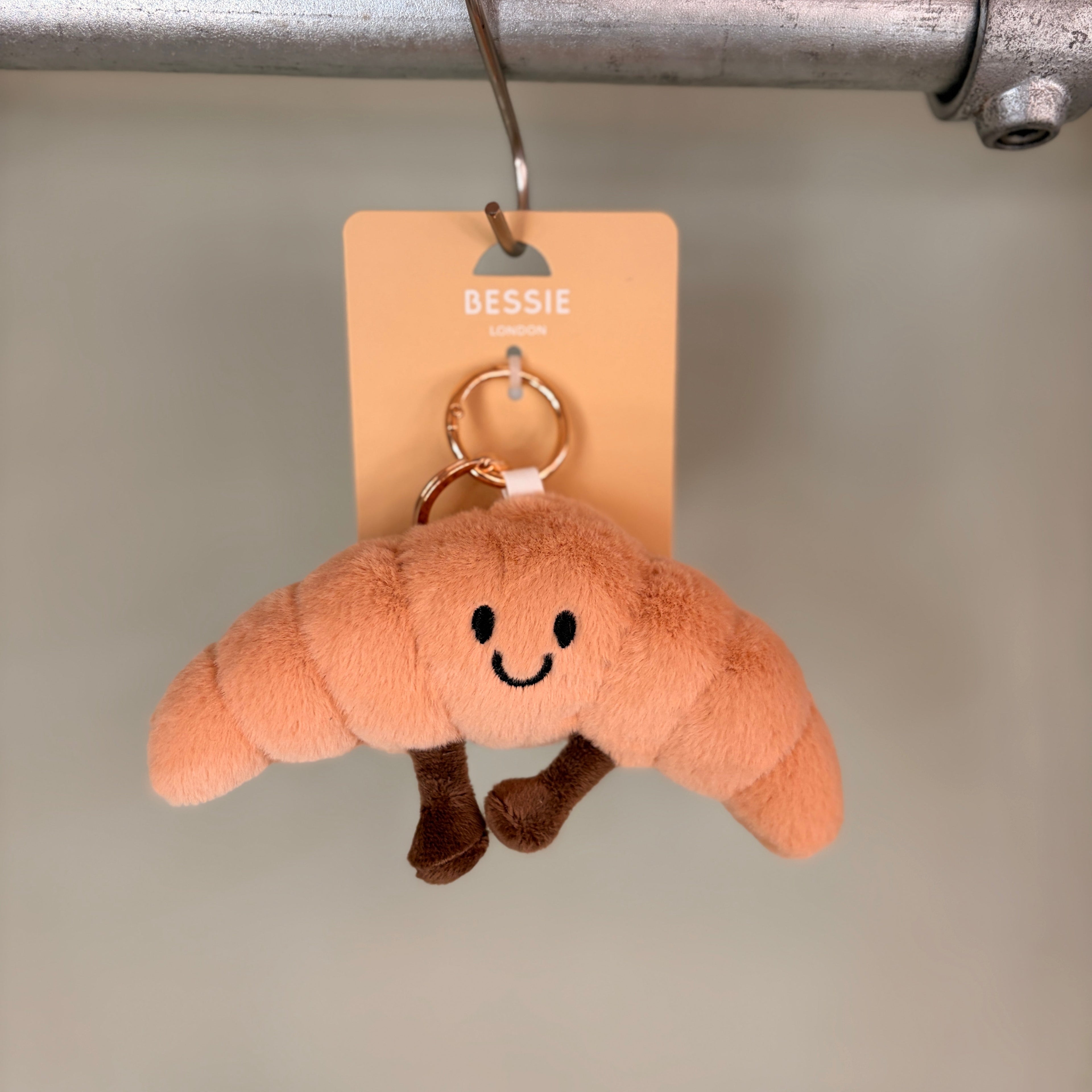 Croissant Plush Handbag Key Charm