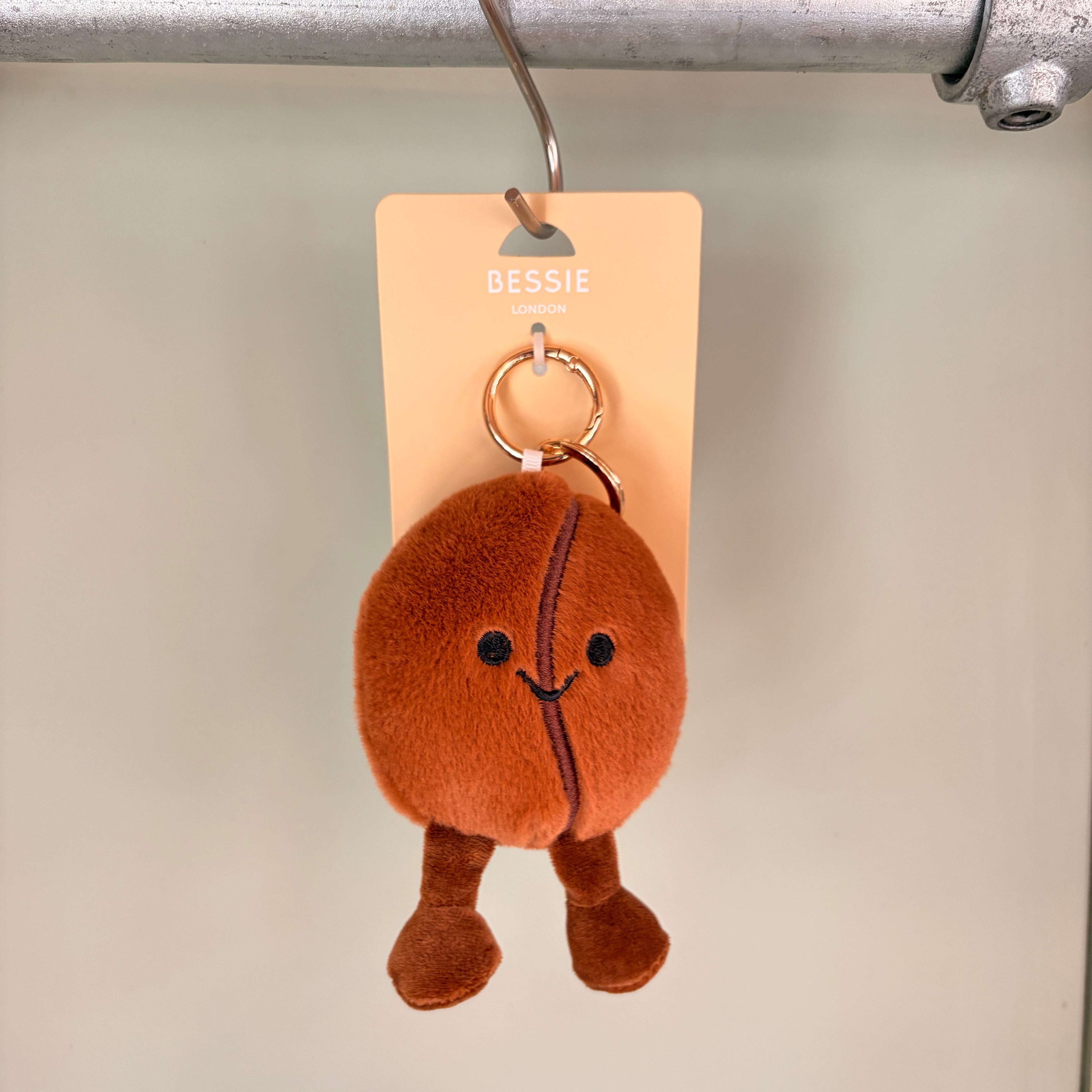 Coffee Bean Plush Handbag Key Charm