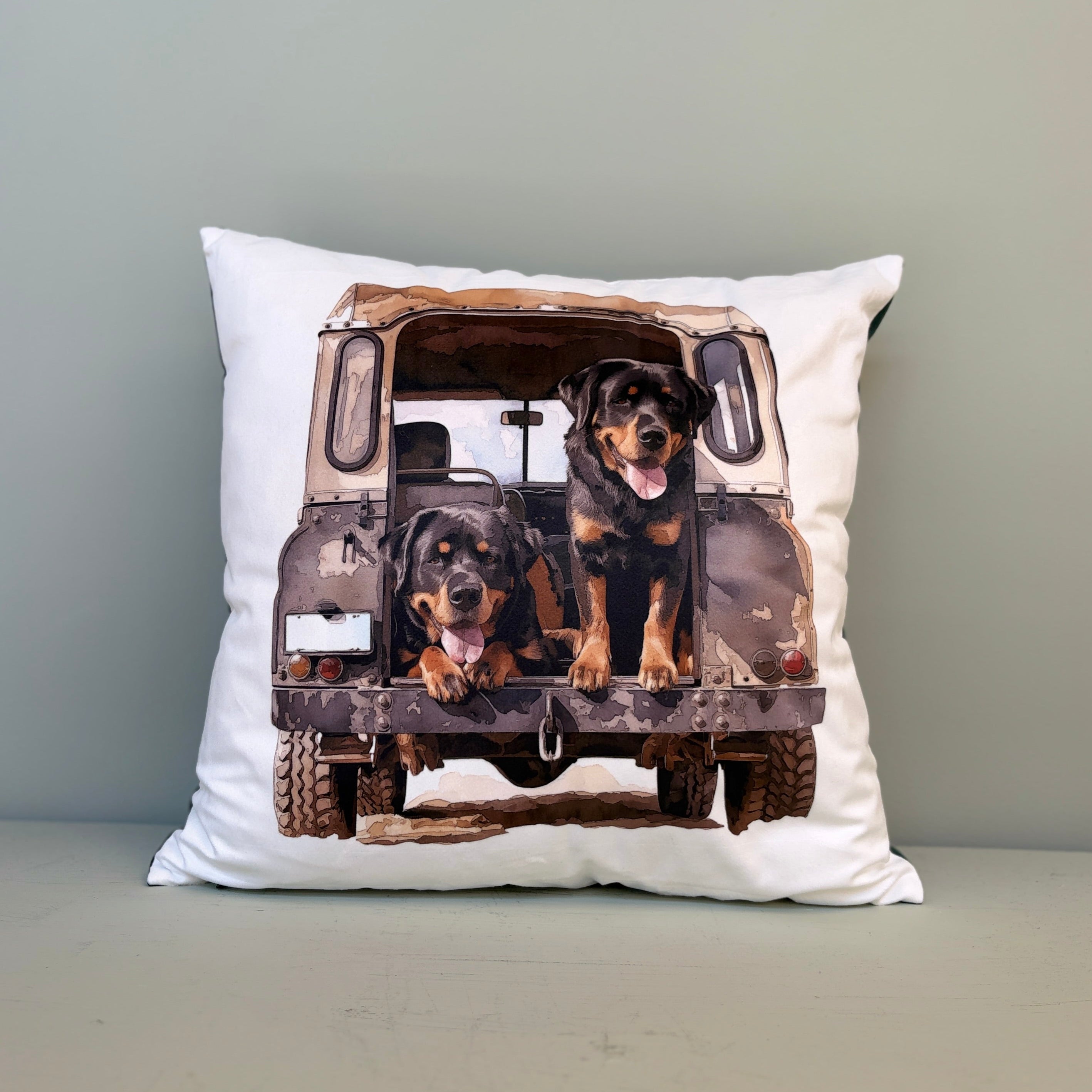 Land Rover Rottweiler Dog Cushion