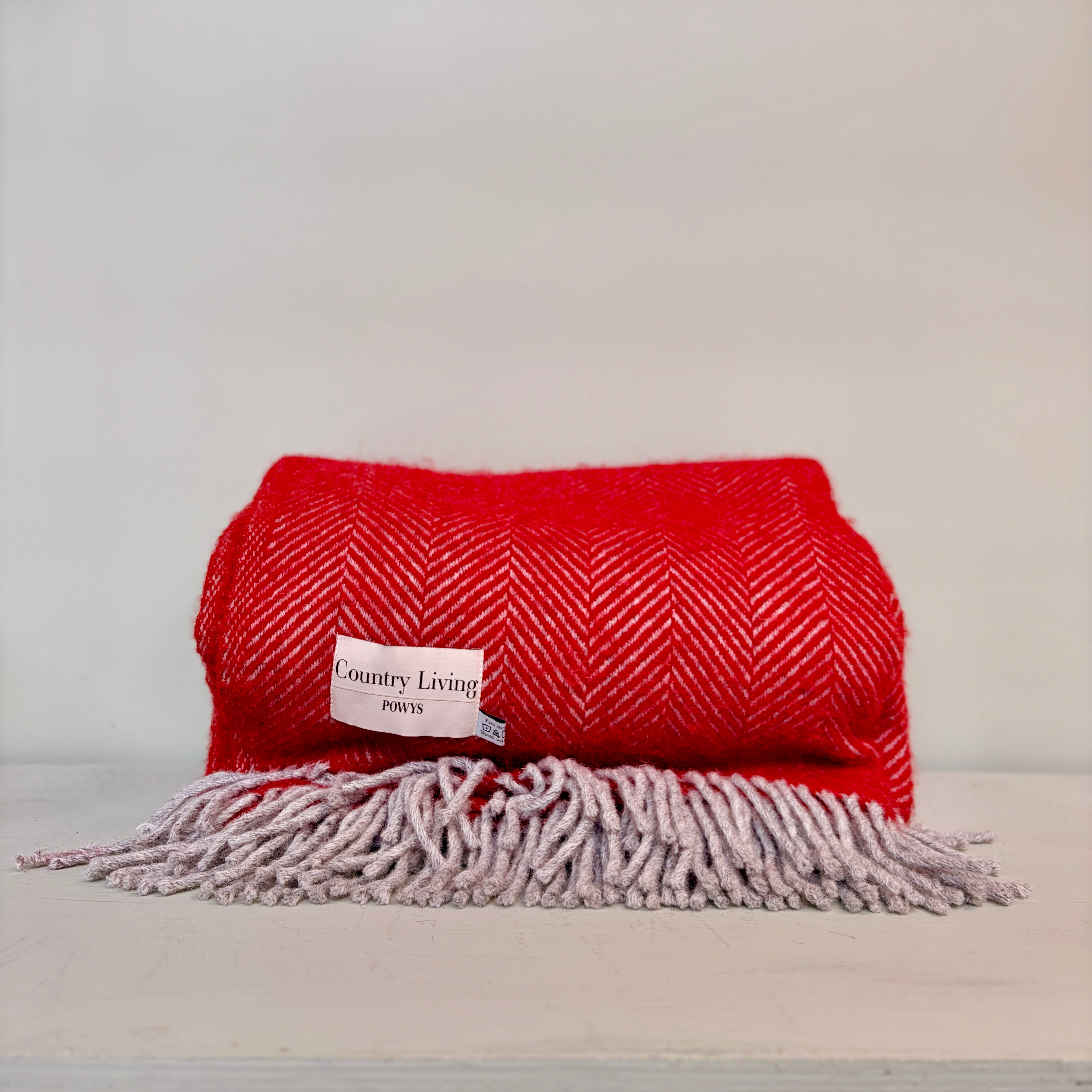 Country Living Powys Welsh Wool Red Throw