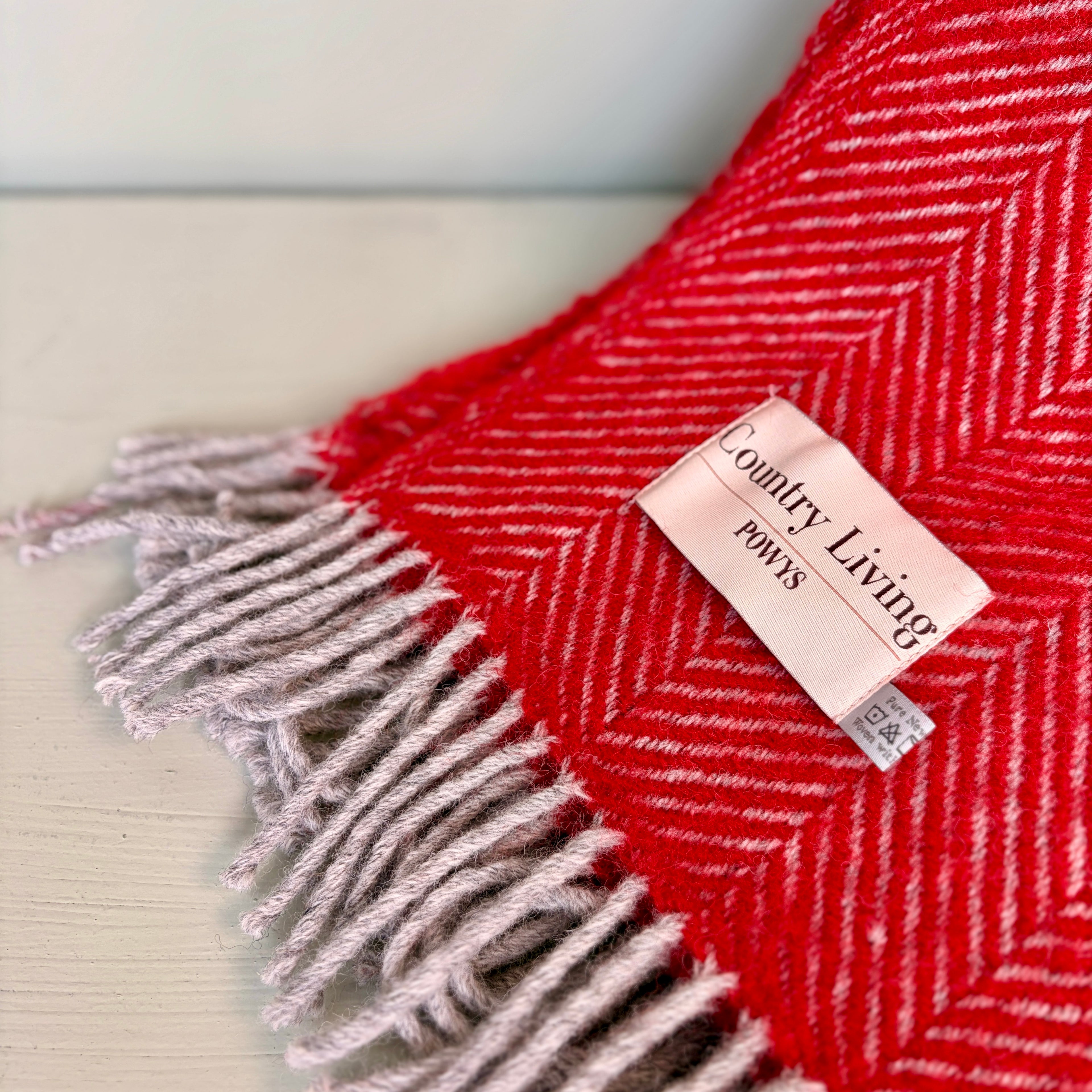Country Living Powys Welsh Wool Red Throw